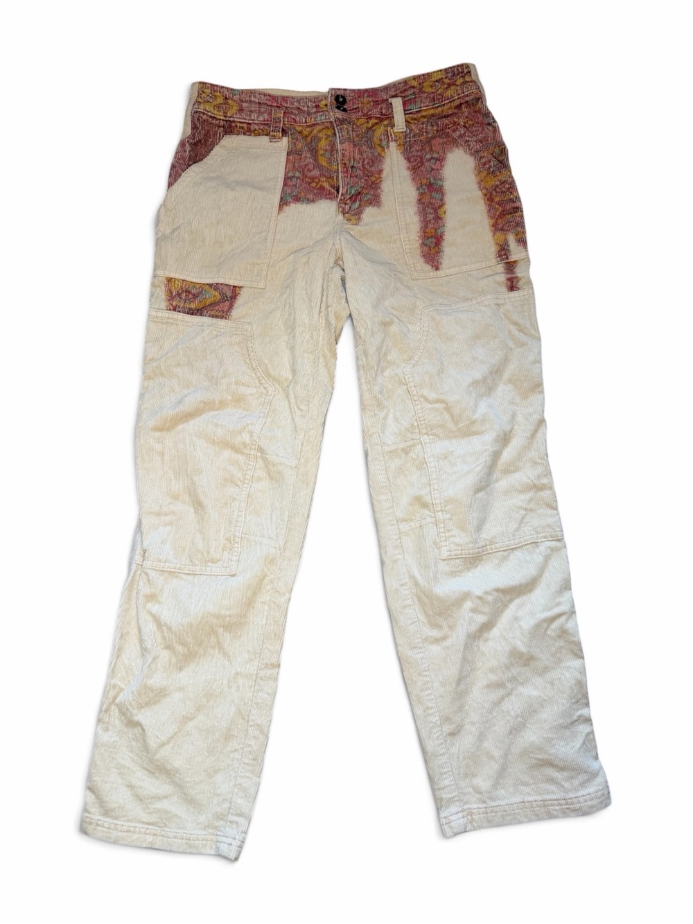 Anthropologie Pilcro The Wanderer Corduroy Pants Patchwork Boho Jeans Mid Rise